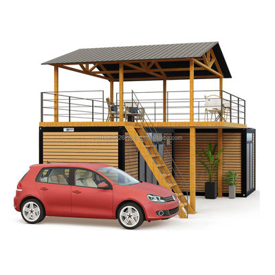 Intelligentes Modulares Vorgefertigtes Kleines Haus kundenspezifische Farbe Flat Pack Holzhäuser mit galvanisierten Quadratrohren aus Stahl