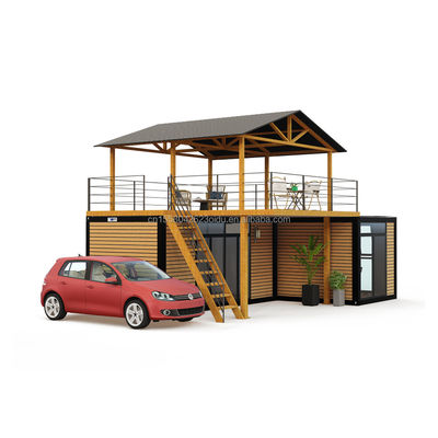 Intelligentes Modulares Vorgefertigtes Kleines Haus kundenspezifische Farbe Flat Pack Holzhäuser mit galvanisierten Quadratrohren aus Stahl