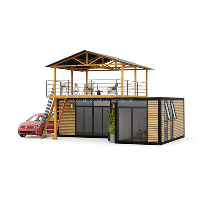 Intelligentes Modulares Vorgefertigtes Kleines Haus kundenspezifische Farbe Flat Pack Holzhäuser mit galvanisierten Quadratrohren aus Stahl
