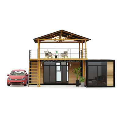Intelligentes Modulares Vorgefertigtes Kleines Haus kundenspezifische Farbe Flat Pack Holzhäuser mit galvanisierten Quadratrohren aus Stahl