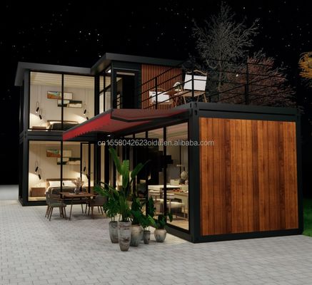 Galvanisierte Quadratrohren aus Stahl Hauptstruktur Containerhäuser für Luxusprefabrikate mit zwei Schlafzimmern Flat Pack Versand