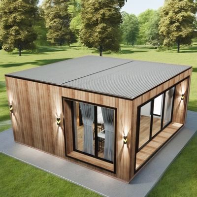 Schnellbauvorgefertigtes Containerhaus mit galvanisierten Quadratrohren aus Stahl und 50/75/100mm Wellen-Sandwich-Panel