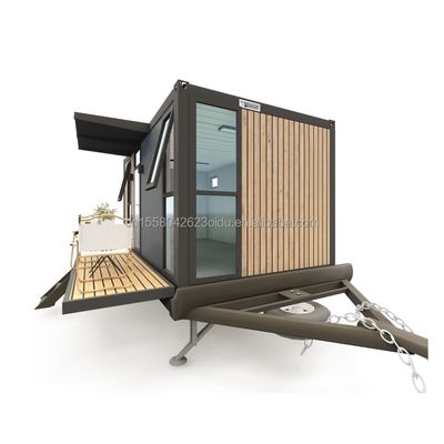 20ft oder 40ft voll ausgestattetes Containerhaus auf Rädern mit modernem Design und Sandwich-Panel-Material