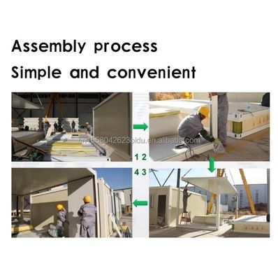 20ft oder 40ft voll ausgestattetes Containerhaus auf Rädern mit modernem Design und Sandwich-Panel-Material