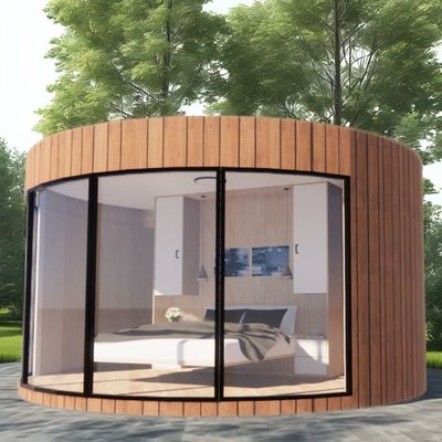 Modernes Design Leicht Luxus Großkapazität Modulares Rundes Kleines Haus aus leichtem Stahl und Sandwich-Panel-Material