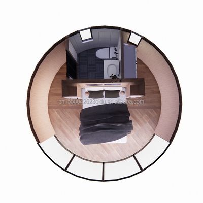 Modernes Design Leicht Luxus Großkapazität Modulares Rundes Kleines Haus aus leichtem Stahl und Sandwich-Panel-Material