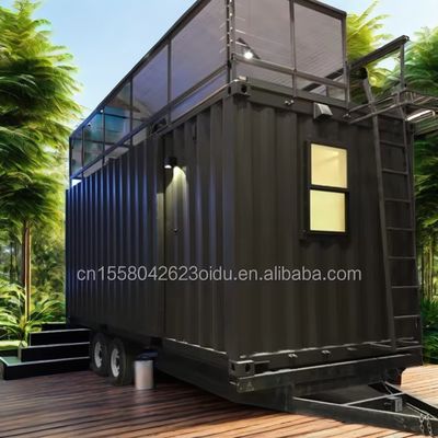 Modernes Design kundenspezifischer Farbstahl Fabrikate Schnelle Installation Vorgefertigte Modulhäuser auf Rädern für mobile Camping-Anhänger