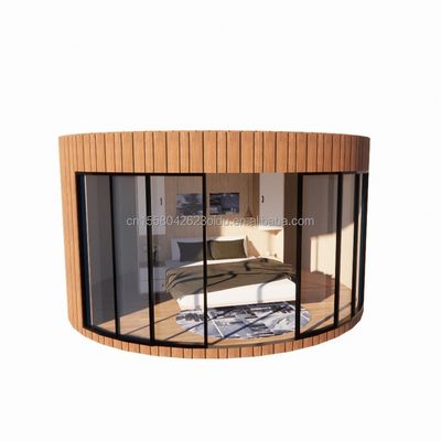 Modernes Design Leicht Luxus Großkapazität Modulares Rundes Kleines Haus aus leichtem Stahl und Sandwich-Panel-Material