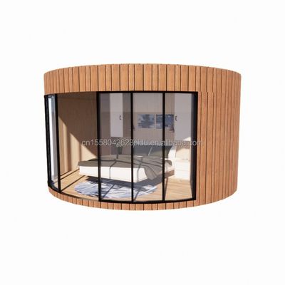 Modernes Design Leicht Luxus Großkapazität Modulares Rundes Kleines Haus aus leichtem Stahl und Sandwich-Panel-Material