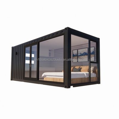 Hotel 20ft Modularer vorgefertigter Containerhaus mit großem einseitigen Glas Sonnenzimmer und Aluminium-Legierungsfenstern
