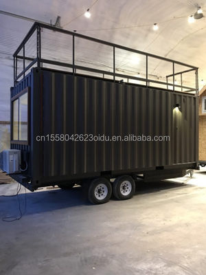 Modernes Design kundenspezifischer Farbstahl Fabrikate Schnelle Installation Vorgefertigte Modulhäuser auf Rädern für mobile Camping-Anhänger