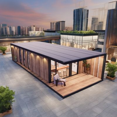 Außen modernes Design vorgefertigtes Containerhaus mit Aluminiumoxidfenster und kundenspezifische Farbe aus Sandwich-Panel