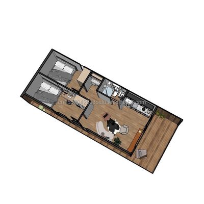 Außen modernes Design vorgefertigtes Containerhaus mit Aluminiumoxidfenster und kundenspezifische Farbe aus Sandwich-Panel