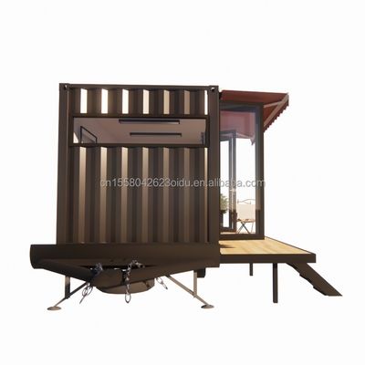 Modernes Mini Mobile Tiny Trailer Containerhaus mit Stahlrahmen Verzinktes Stahl biegen und Sandwich-Panel Material Räder