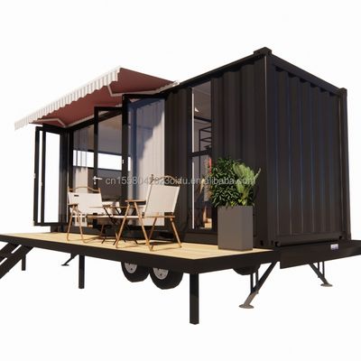 Modernes Mini Mobile Tiny Trailer Containerhaus mit Stahlrahmen Verzinktes Stahl biegen und Sandwich-Panel Material Räder