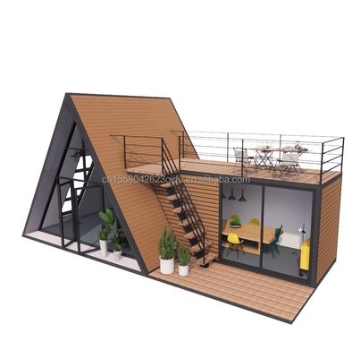 Anpassbares und langlebiges Holz A-förmiges Stahlkonstruktionshaus für moderne vorgefertigte dreieckige Häuser