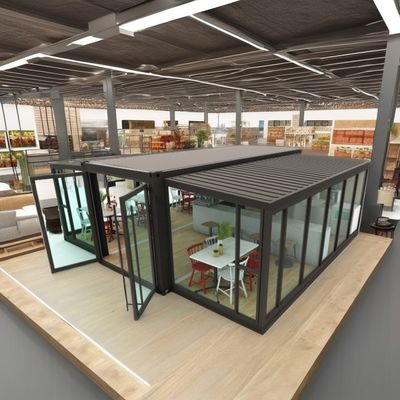 Fast-Food-Shop oder modernes Büro Erweiterbares 20 Fuß Containerhaus mit angepasster Farbe und Fenstern aus Aluminiumlegierung