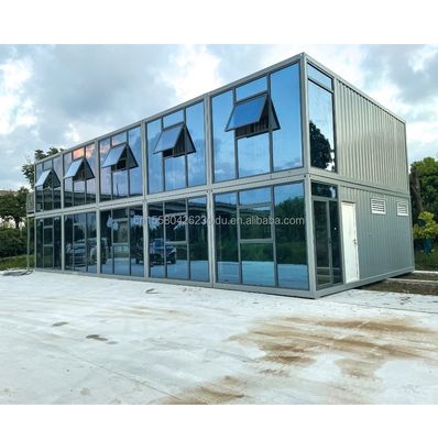 Galvanisierte Stahlquadratrohre Hauptstruktur kundenspezifische Farbe 20ft Containerhaus vorgefertigtes temporäres Büro / Geschäft / Villa