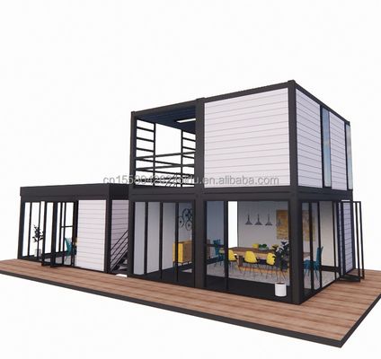 Wand 50/75/100mm Wellen Sandwich Panel anpassbar 20ft Container Haus Kombination drei Schlafzimmer Vier Schlafzimmer Prefab mit Carport Wohn Apart