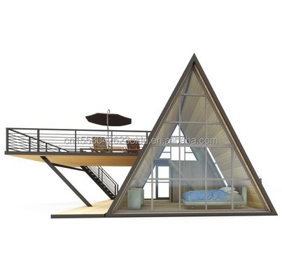 Verzinktes Stahl Quadratrohr Luxus Kleines Holzhaus Dreieck Modulares Vorgefertigtes Haus für Ihre Anforderungen