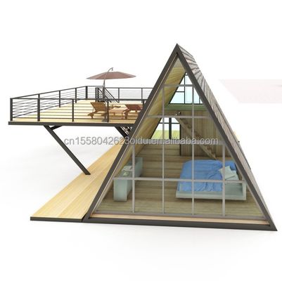 Verzinktes Stahl Quadratrohr Luxus Kleines Holzhaus Dreieck Modulares Vorgefertigtes Haus für Ihre Anforderungen