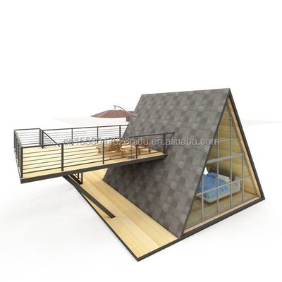 Verzinktes Stahl Quadratrohr Luxus Kleines Holzhaus Dreieck Modulares Vorgefertigtes Haus für Ihre Anforderungen