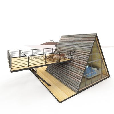 Verzinktes Stahl Quadratrohr Luxus Kleines Holzhaus Dreieck Modulares Vorgefertigtes Haus für Ihre Anforderungen