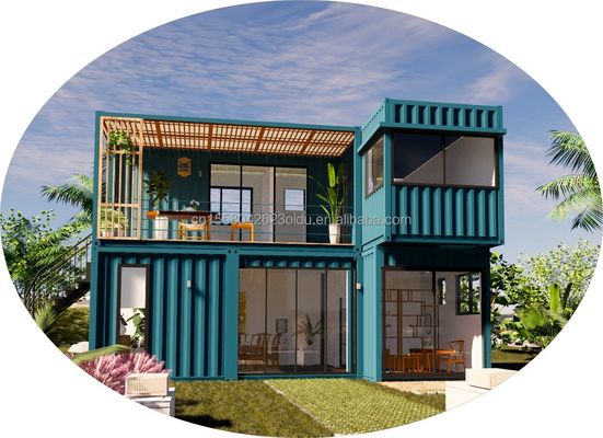 Maßgeschneiderte Farbe 20ft Flat Pack Living Steel Frame Modular Home Prefab Sandwich Panel Versand 3 Schlafzimmer Containerhaus