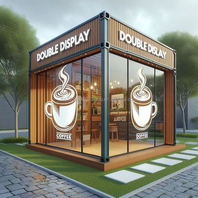 Wand 50mm Welle Sandwich Panel Hotel Pop-up Container Kaffee Restaurant Bar Cafe Kiosk Booth mit Stahl vorgefertigtes Haus