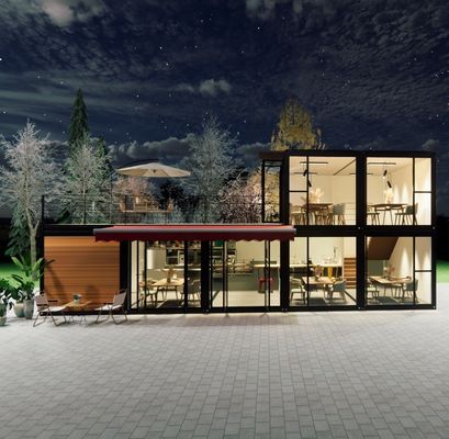 Maßgeschneiderte Holz 20ft Luxus Wohn Prefab Haus 4 Schlafzimmer Erweiterbarer Container Zuhause Sandwich Panel Büro Hotel Outdoor