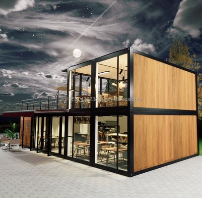 Maßgeschneiderte Holz 20ft Luxus Wohn Prefab Haus 4 Schlafzimmer Erweiterbarer Container Zuhause Sandwich Panel Büro Hotel Outdoor