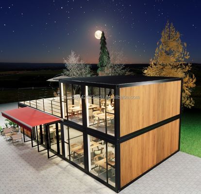 Maßgeschneiderte Holz 20ft Luxus Wohn Prefab Haus 4 Schlafzimmer Erweiterbarer Container Zuhause Sandwich Panel Büro Hotel Outdoor