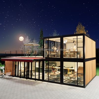 Maßgeschneiderte Holz 20ft Luxus Wohn Prefab Haus 4 Schlafzimmer Erweiterbarer Container Zuhause Sandwich Panel Büro Hotel Outdoor