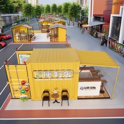 Anpassungsfarbe Einfache Installation Fertigbauhäuser 10 ft Flat Pack Wohnbehälter zum Essen in modularen Häusern