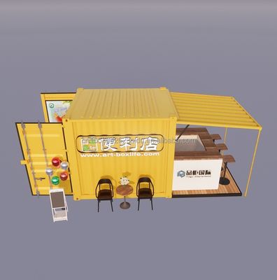 Anpassungsfarbe Einfache Installation Fertigbauhäuser 10 ft Flat Pack Wohnbehälter zum Essen in modularen Häusern