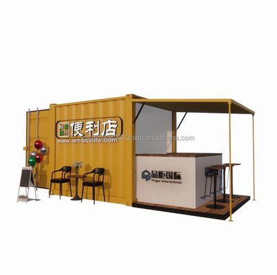 Anpassungsfarbe Einfache Installation Fertigbauhäuser 10 ft Flat Pack Wohnbehälter zum Essen in modularen Häusern