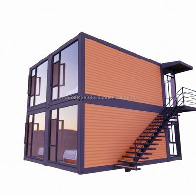 Modernes Design 20ft oder 40ft Doppelschicht-Containerhaus mit vier Schlafzimmern für vorgefertigte Villen oder Kombinierte Büroräume