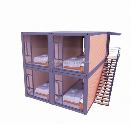 Modernes Design 20ft oder 40ft Doppelschicht-Containerhaus mit vier Schlafzimmern für vorgefertigte Villen oder Kombinierte Büroräume