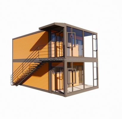 Modernes Design 20ft oder 40ft Doppelschicht-Containerhaus mit vier Schlafzimmern für vorgefertigte Villen oder Kombinierte Büroräume