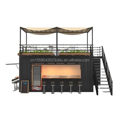 Galvanisierter Stahl biegen 180g Rahmen Moderne 10ft Container Bar Lebensmittelgeschäft für den Außenbereich aus modifiziertem Versandcontainer