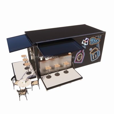 Galvanisierter Stahl biegen 180g Rahmen Moderne 10ft Container Bar Lebensmittelgeschäft für den Außenbereich aus modifiziertem Versandcontainer