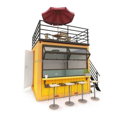 Galvanisierter Stahl biegen 180g Rahmen Moderne 10ft Container Bar Lebensmittelgeschäft für den Außenbereich aus modifiziertem Versandcontainer