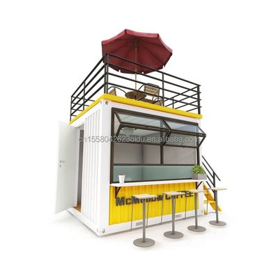 EU 10ft Mini-Pop-up-Shop Container Kaffeeshop Bar Fast-Food Restaurant Convenience-Shop mit 50mm Wandwellen-Sandwich-Panel