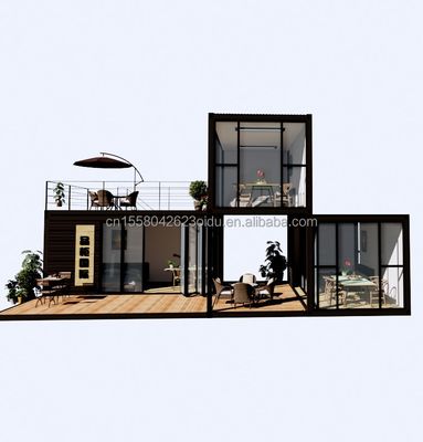 Outdoor Luxus Zwei Schlafzimmer Modernes Design Prefab Containerhaus mit Flat Pack Stahl und Sandwich Panel Outdoor
