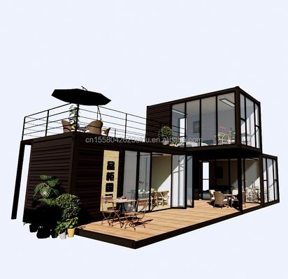 Outdoor Luxus Zwei Schlafzimmer Modernes Design Prefab Containerhaus mit Flat Pack Stahl und Sandwich Panel Outdoor