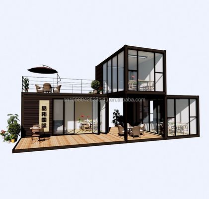 Outdoor Luxus Zwei Schlafzimmer Modernes Design Prefab Containerhaus mit Flat Pack Stahl und Sandwich Panel Outdoor