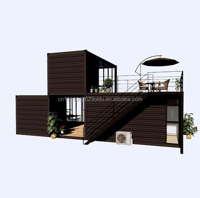 Outdoor Luxus Zwei Schlafzimmer Modernes Design Prefab Containerhaus mit Flat Pack Stahl und Sandwich Panel Outdoor