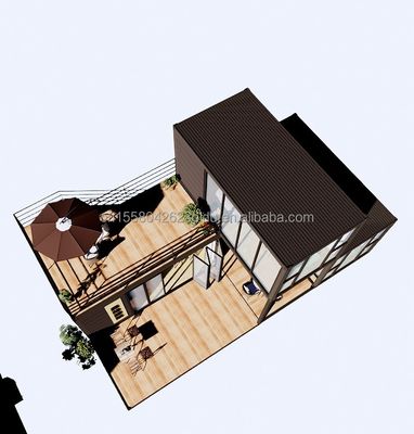 Outdoor Luxus Zwei Schlafzimmer Modernes Design Prefab Containerhaus mit Flat Pack Stahl und Sandwich Panel Outdoor