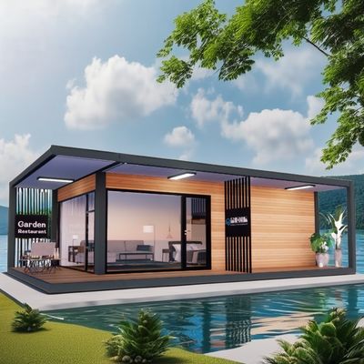 Modernes Design 20ft/40ft vorgefertigtes Containerhaus mit Holzglashaus