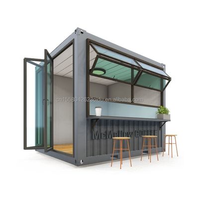 10ft Mini-Pop-up-Shop Container Kaffeeshop Bar Fast-Food Restaurant Convenience-Shop mit Aluminiumoxidfenstern